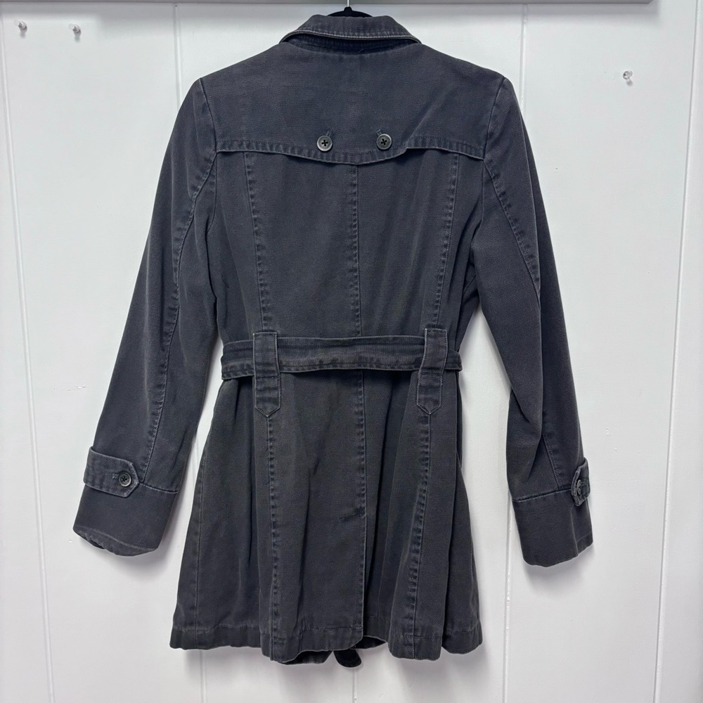Anthropologie Daughters of the Liberation Grey Short Trench Coat Jacket 10 - Picture 6 of 10